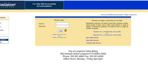 longmont utilities login